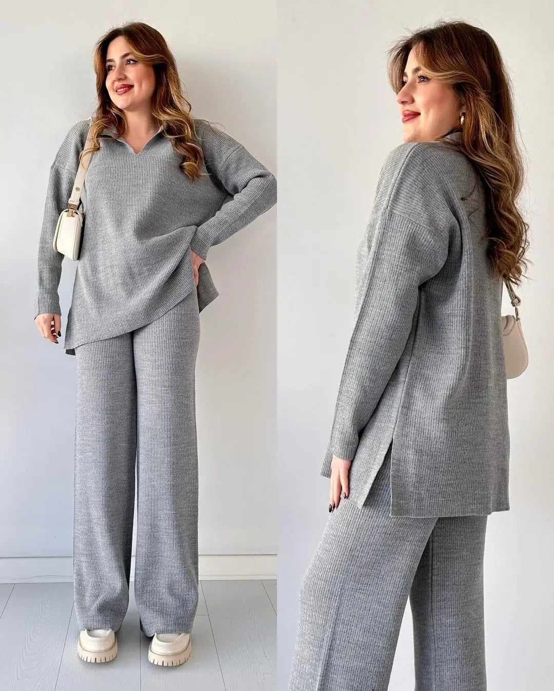 2-Piece Knitted Sweater & Pant Set – Cozy Luxe, Effortlessly Styled