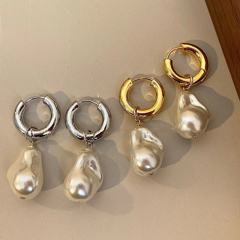 Gold & Pearl Drop Earrings – Timeless Elegance with a Modern Twist