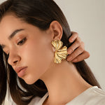 Load image into Gallery viewer, Maple Leaf Geometric Statement Earrings – Bold, Lightweight &amp; Uniquely Chic
