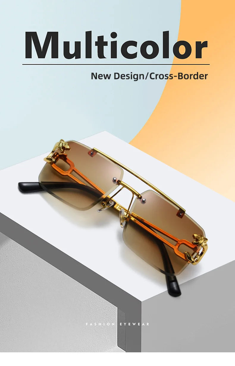 The Luxe Frame – Rimless Square Sunglasses