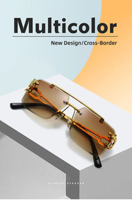 The Luxe Frame – Rimless Square Sunglasses