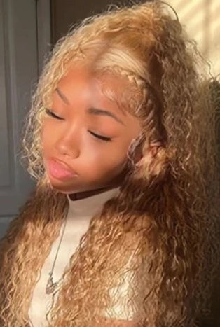 Honey Blonde  Deep Wave Lace Front Wig
