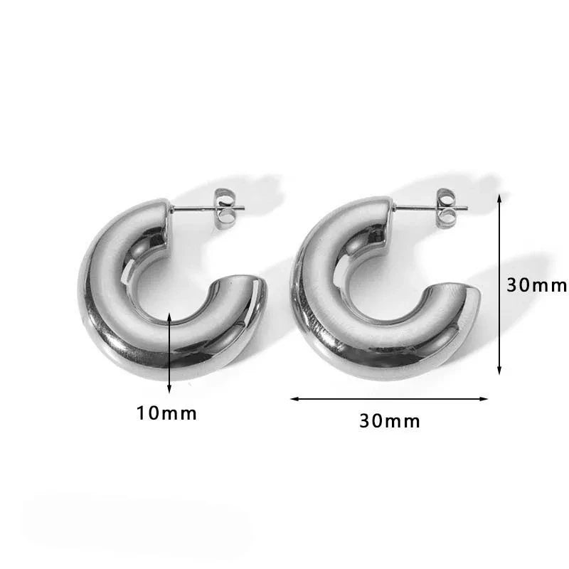 Chunky C-Shaped Earrings – Bold. Sculptural. Statement-Ready