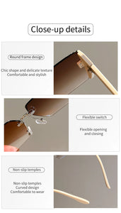 Square Frameless Retro Sunglasses – Bold, Lightweight Statement Shades