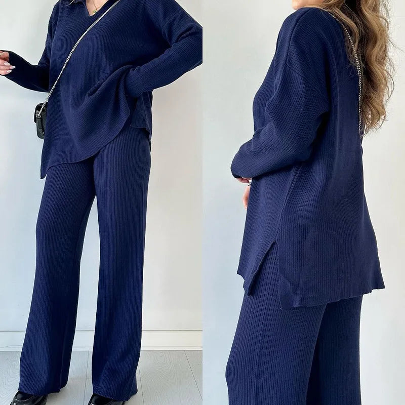 2-Piece Knitted Sweater & Pant Set – Cozy Luxe, Effortlessly Styled