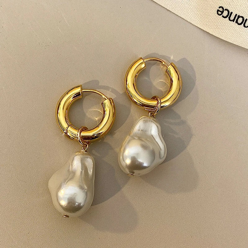 Gold & Pearl Drop Earrings – Timeless Elegance with a Modern Twist