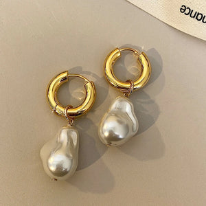 Gold & Pearl Drop Earrings – Timeless Elegance with a Modern Twist