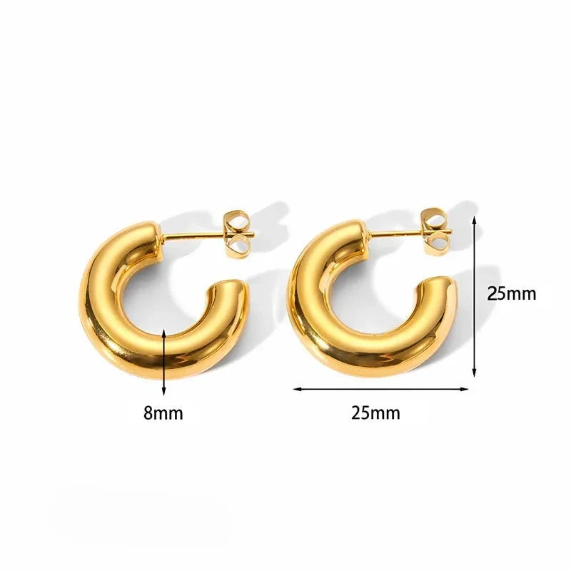 Chunky C-Shaped Earrings – Bold. Sculptural. Statement-Ready