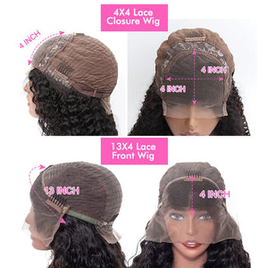 Brazilian Body Wave 4x4 Lace Closure Wig. 13x4 Lace Frontal Human Hair. Pre-Bleached Knots.