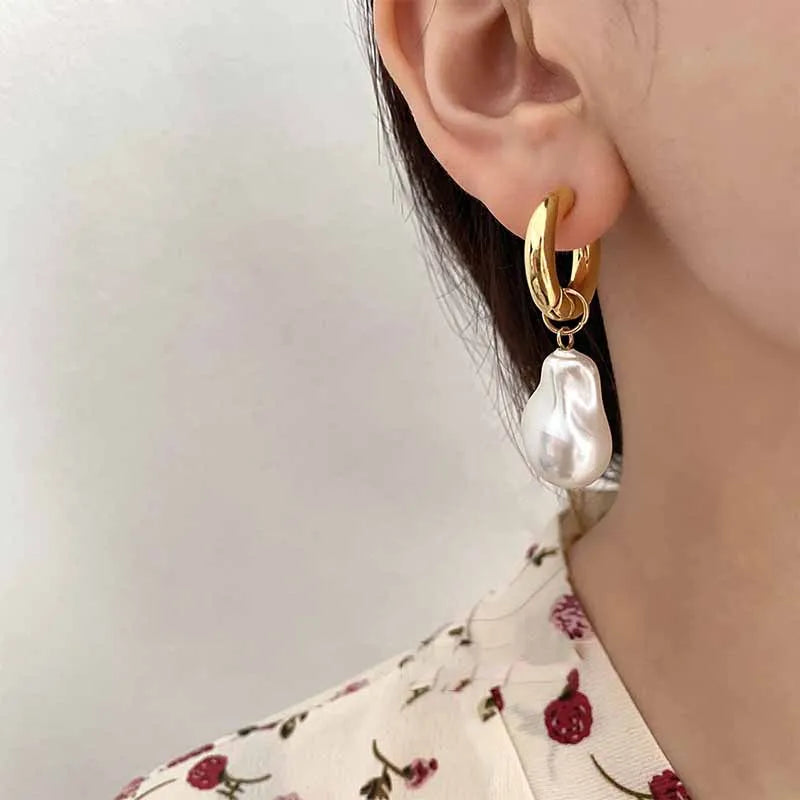 Gold & Pearl Drop Earrings – Timeless Elegance with a Modern Twist