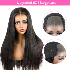 Glueless Ready To Wear Straight Pre-plucked PreCut Lace 6X4 HD Lace Front Wig