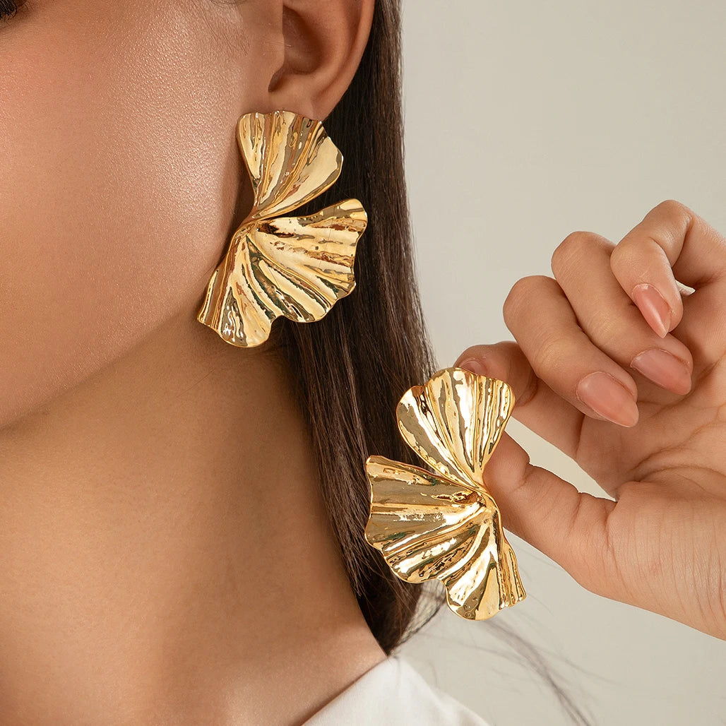 Maple Leaf Geometric Statement Earrings – Bold, Lightweight & Uniquely Chic