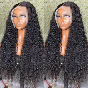 Deep Wave Hd Transparent Lace Frontal Wig. 13x4 13x6 Glueless 5X5 6X4 Curly Lace Front Wig