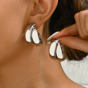 Bold Geometry Double Ring Hoops – Statement Earrings