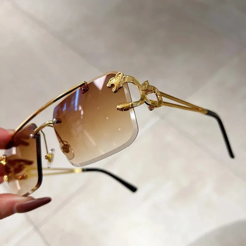 The Luxe Frame – Rimless Square Sunglasses