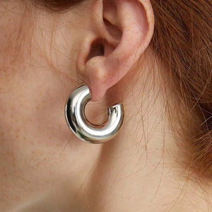 Chunky C-Shaped Earrings – Bold. Sculptural. Statement-Ready