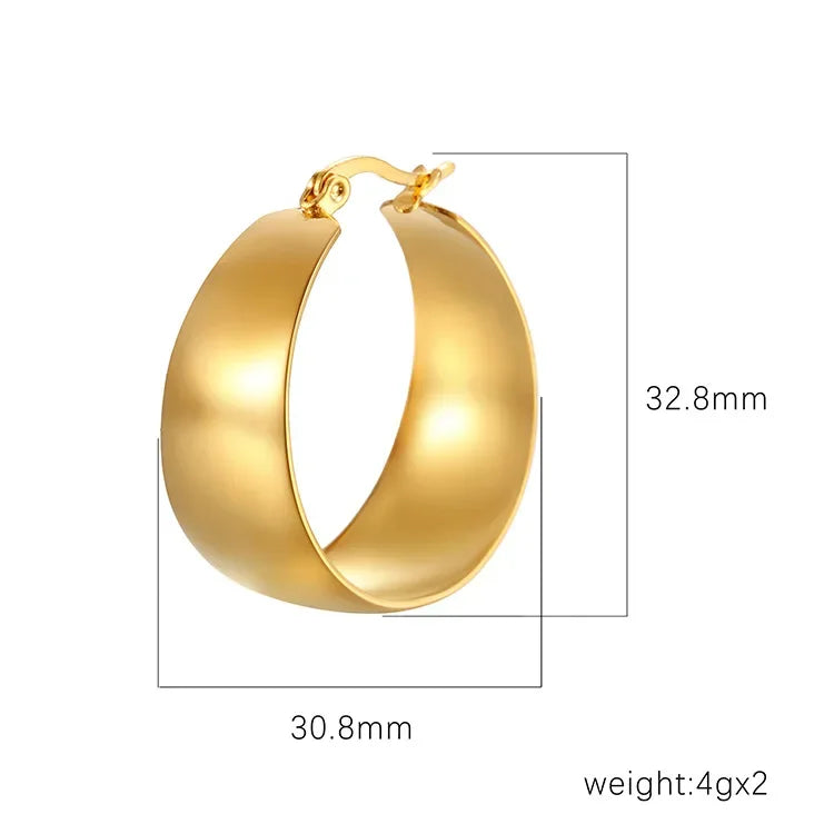 Gold-Plated Chunky Hoop Earrings – Bold, Everyday Luxury