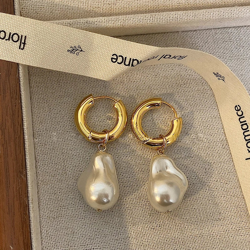 Gold & Pearl Drop Earrings – Timeless Elegance with a Modern Twist