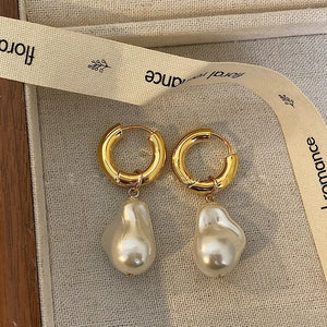 Gold & Pearl Drop Earrings – Timeless Elegance with a Modern Twist