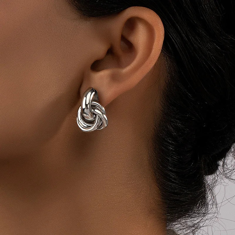 Bold Geometry Double Ring Hoops – Statement Earrings