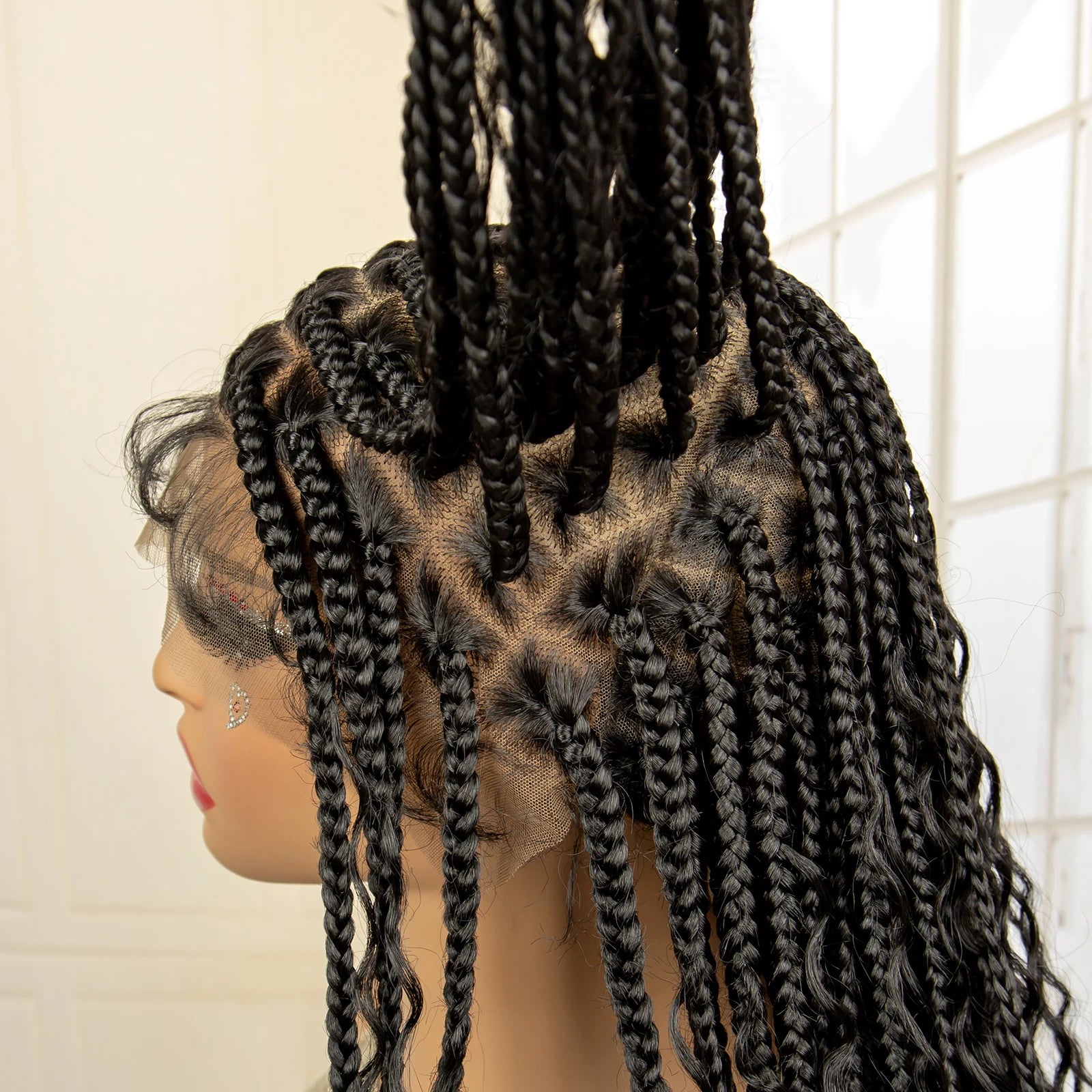 36 Inches Boho Braided Wigs with Baby Hair/Knotless Box Braid Wig