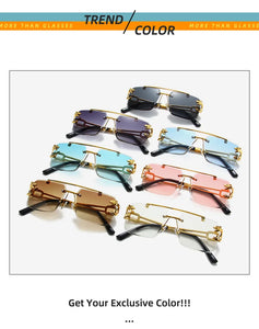 The Luxe Frame – Rimless Square Sunglasses