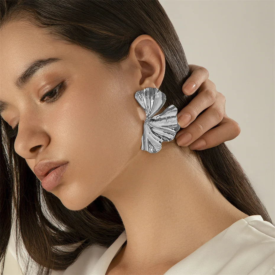 Maple Leaf Geometric Statement Earrings – Bold, Lightweight & Uniquely Chic