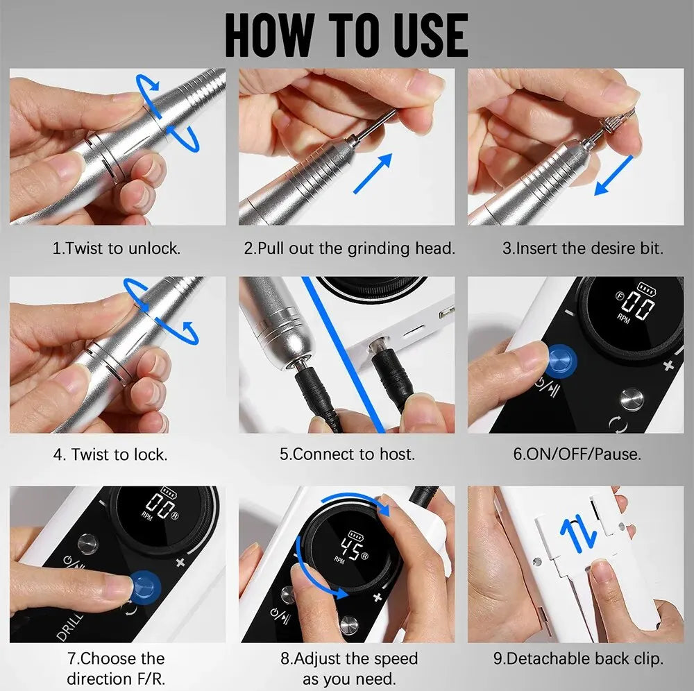Electric Portable Nail File Machine