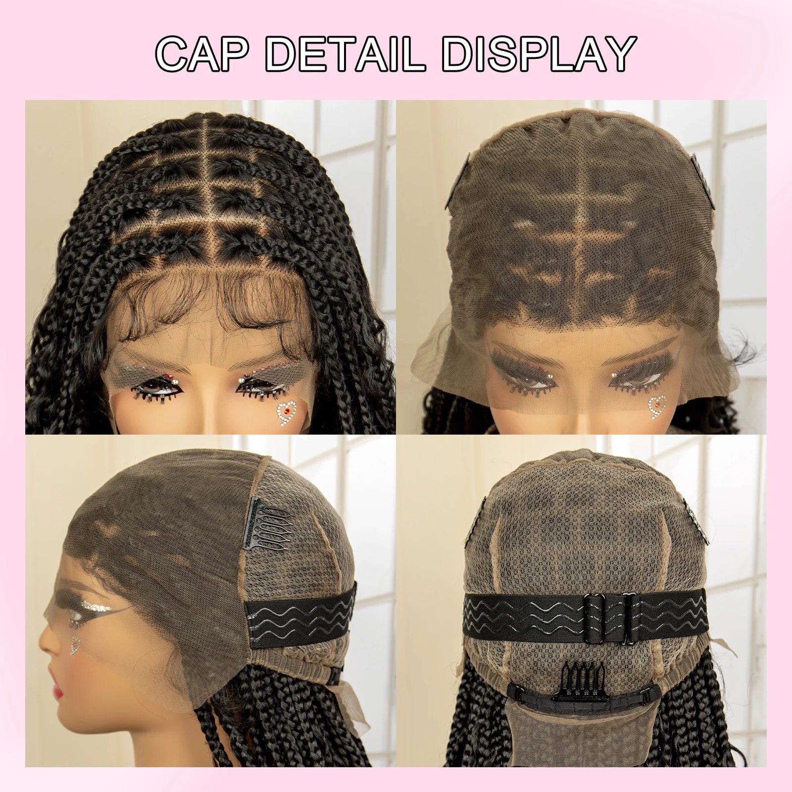 36 Inches Boho Braided Wigs with Baby Hair/Knotless Box Braid Wig