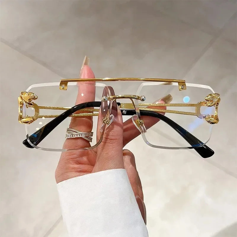 The Luxe Frame – Rimless Square Sunglasses