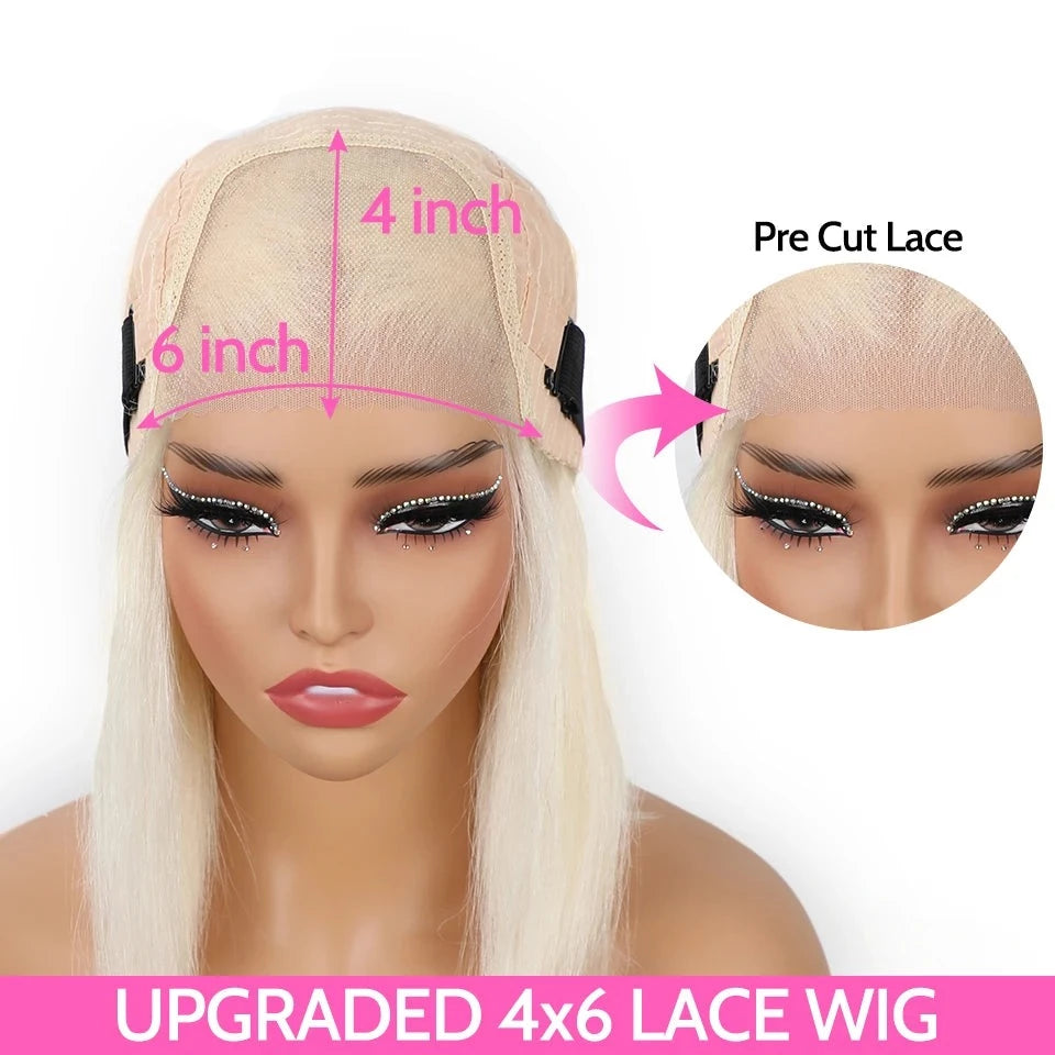 Wear Go Blonde 613  Glueless Lace Front HD Wig. Pre-Cut Pre-Plucked Transparent Straight Human Hair Wig.