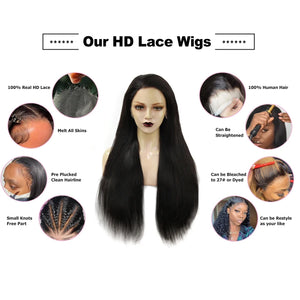 Straight Invisible HD Lace Front Wig. HD Melt Lace.