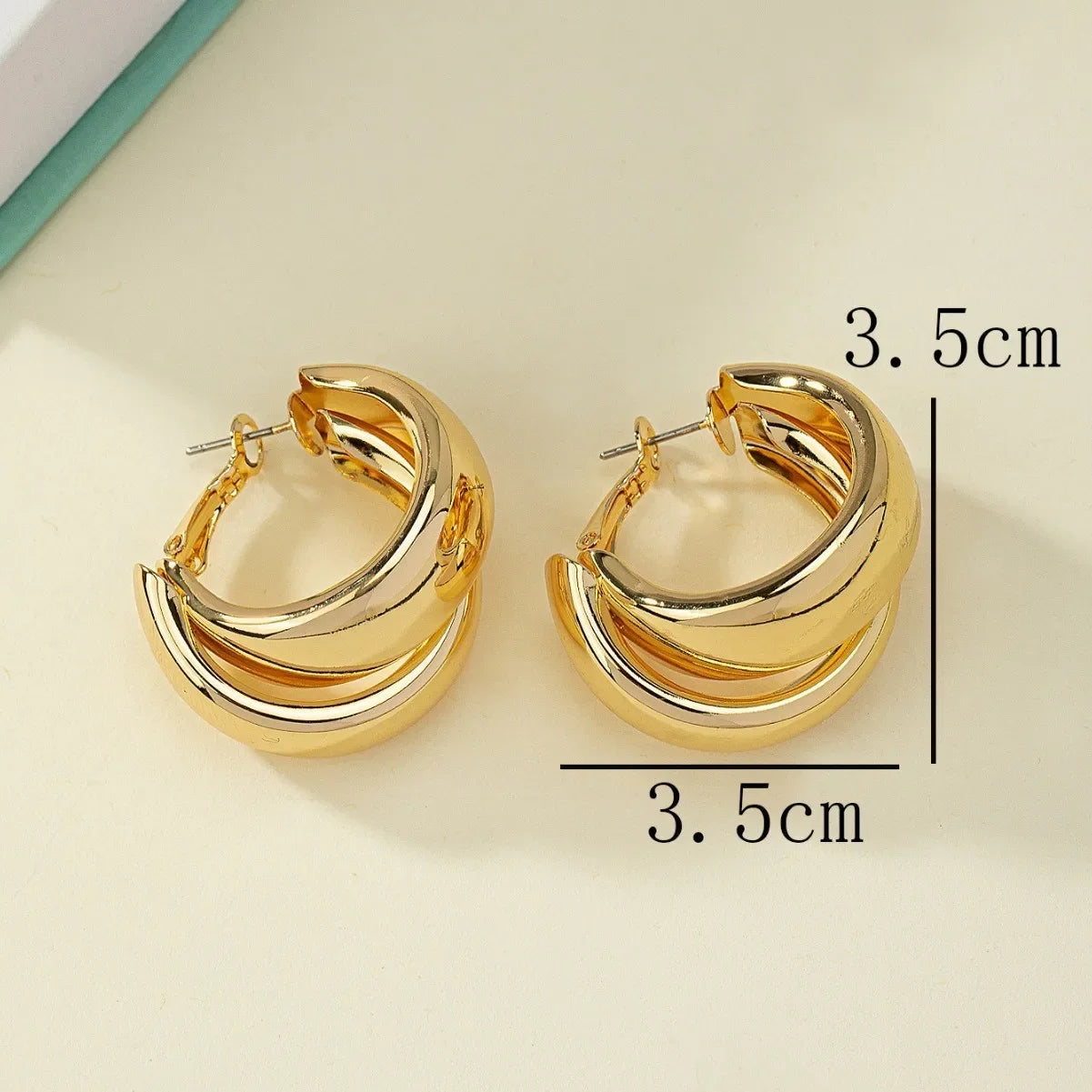 Bold Geometry Double Ring Hoops – Statement Earrings