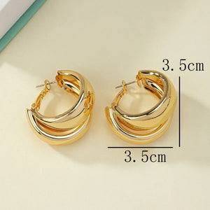 Bold Geometry Double Ring Hoops – Statement Earrings