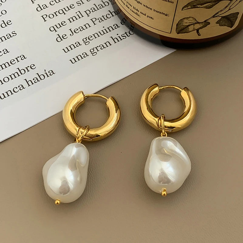 Gold & Pearl Drop Earrings – Timeless Elegance with a Modern Twist