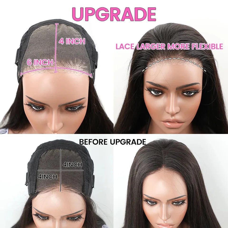 Glueless Ready To Wear Straight Pre-plucked PreCut Lace 6X4 HD Lace Front Wig