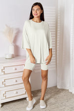 Load image into Gallery viewer, Three-Quarter Sleeve Top and Shorts Set
