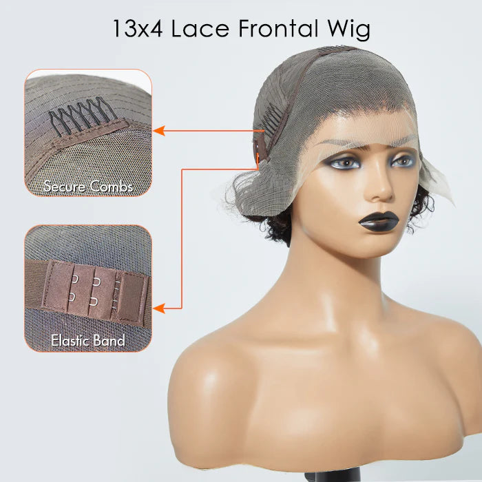 613 13x4 Pre-Plucked Lace Front Body Wave Bob Wig 150% Density