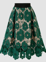 Load image into Gallery viewer, Floral Lace A-Line Skirt

