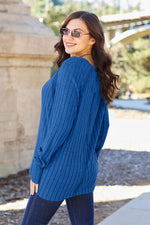 Load image into Gallery viewer, Ribbed Round Neck Long Sleeve Knit Top
