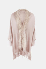 Load image into Gallery viewer, Fringe Open Front Long Sleeve Poncho
