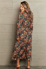 Load image into Gallery viewer, Printed Surplice Neck Long Sleeve Dress
