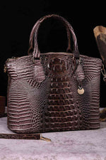 Load image into Gallery viewer, Croc-Embossed Gradient PU Leather Handbag – Luxe Fade Finish
