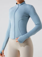 Load image into Gallery viewer, Mock Neck Zip Up Active Outerwear
