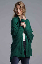 Load image into Gallery viewer, Double Take Dolman Sleeve Open Front Ribbed Trim Longline Cardigan
