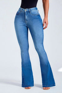 Buttoned Long Jeans Pants