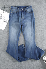 Load image into Gallery viewer, High Waist Flare Jeans with Pockets
