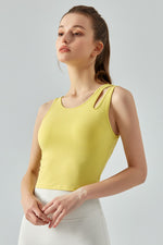 Load image into Gallery viewer, Ribbed Round Neck Sports Tank Top
