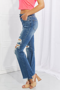 Full Size Hazel High Rise Distressed Flare Jeans Pants
