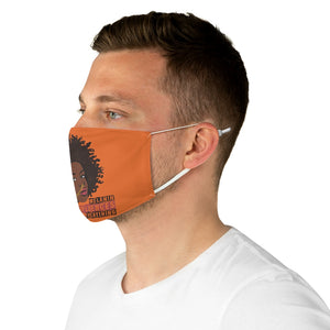 Orange Unisex Melanin Influences Everything Fabric Face Mask